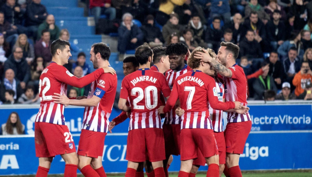 El Atlético celebra un gol