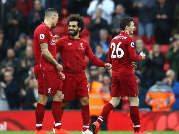 El Liverpool celebra un gol