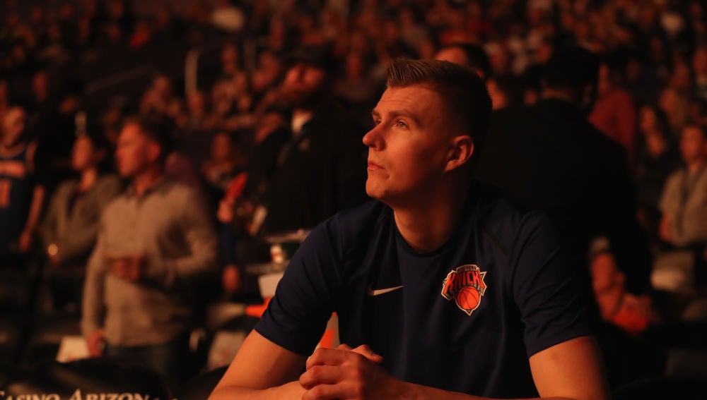 Kristaps Porzingis, en su etapa como jugador de los New York Knicks