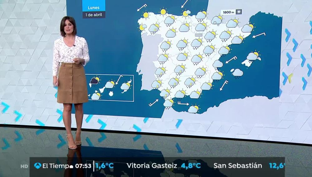 Inestabilidad y precipitaciones en la mayor parte del centro sur peninsular