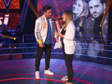 María Espinosa y David Bustamante ensayan 'Héroes', la canción que interpretarán juntos en la Final de 'La Voz'