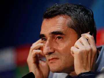 Ernesto Valverde, en rueda de prensa en Old Trafford Ernesto Valverde, en rueda de prensa en Old Trafford