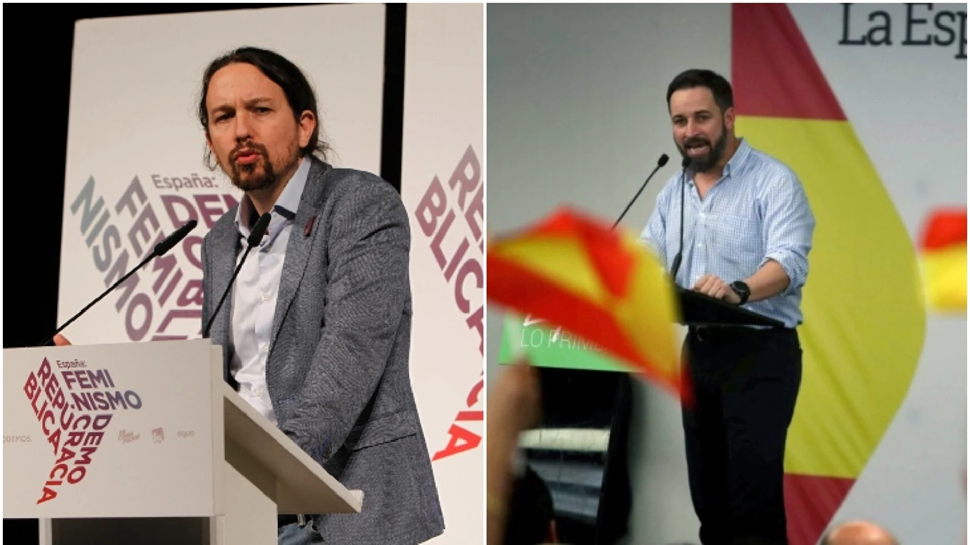 Pablo Iglesias y Santiago Abascal Pablo Iglesias y Santiago Abascal