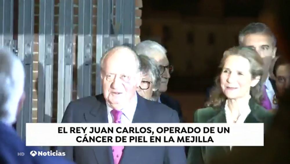 El Rey Juan Carlos, operado de un carcinoma basocelular en la mejilla, un tipo de cáncer de piel