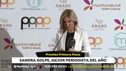 Sandra Golpe, galardonada con el Premio de Comunicación 'Hugo Ferrer' Sandra Golpe, galardonada con el Premio de Comunicación 'Hugo Ferrer'