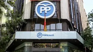 Fachada de la sede del PP en Madrid Fachada de la sede del PP en Madrid