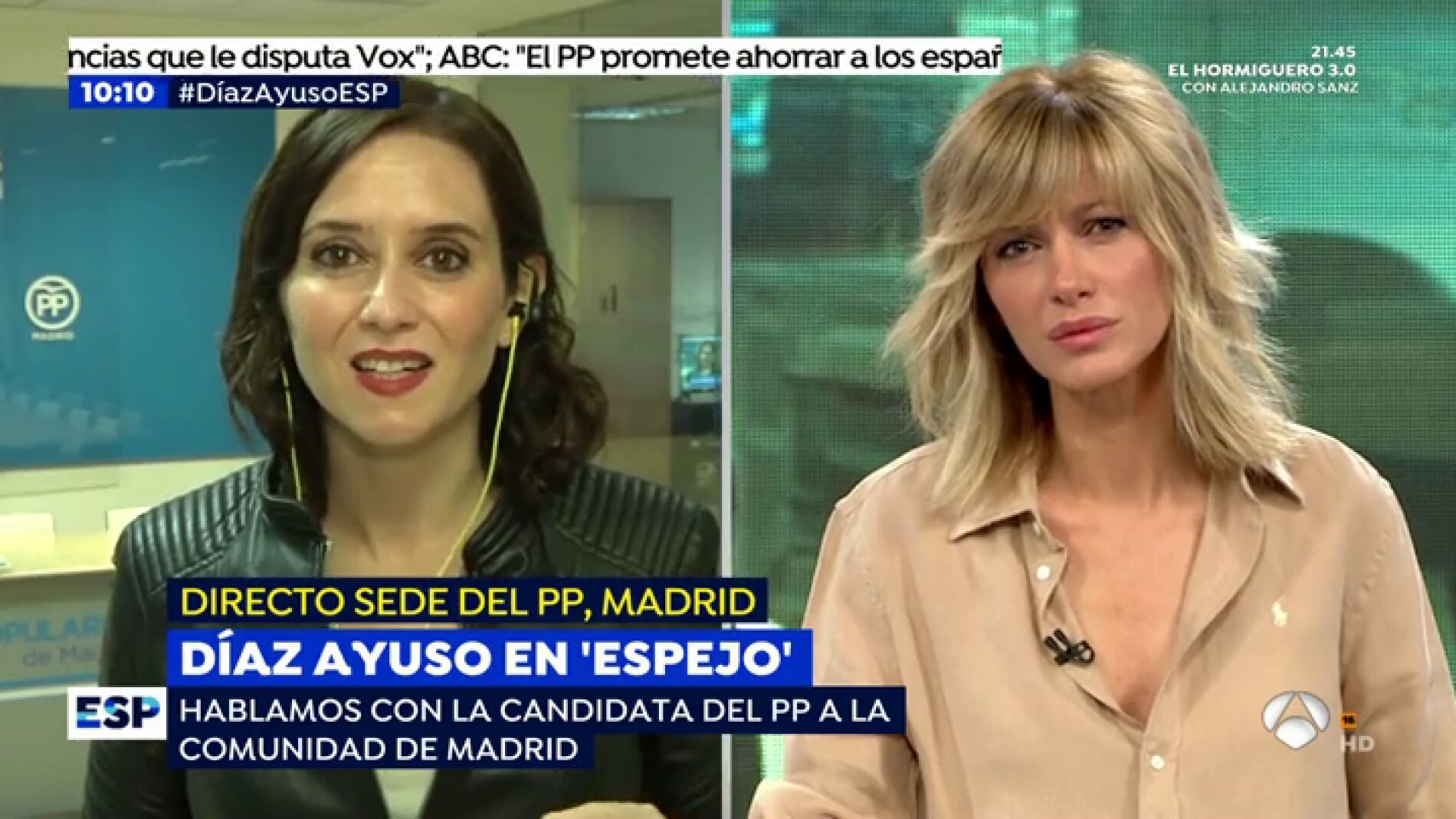 D&iacute;az Ayuso en Espejo P&uacute;blico