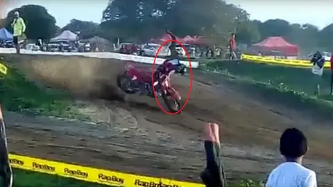 Brutal accidente de motocross Brutal accidente de motocross