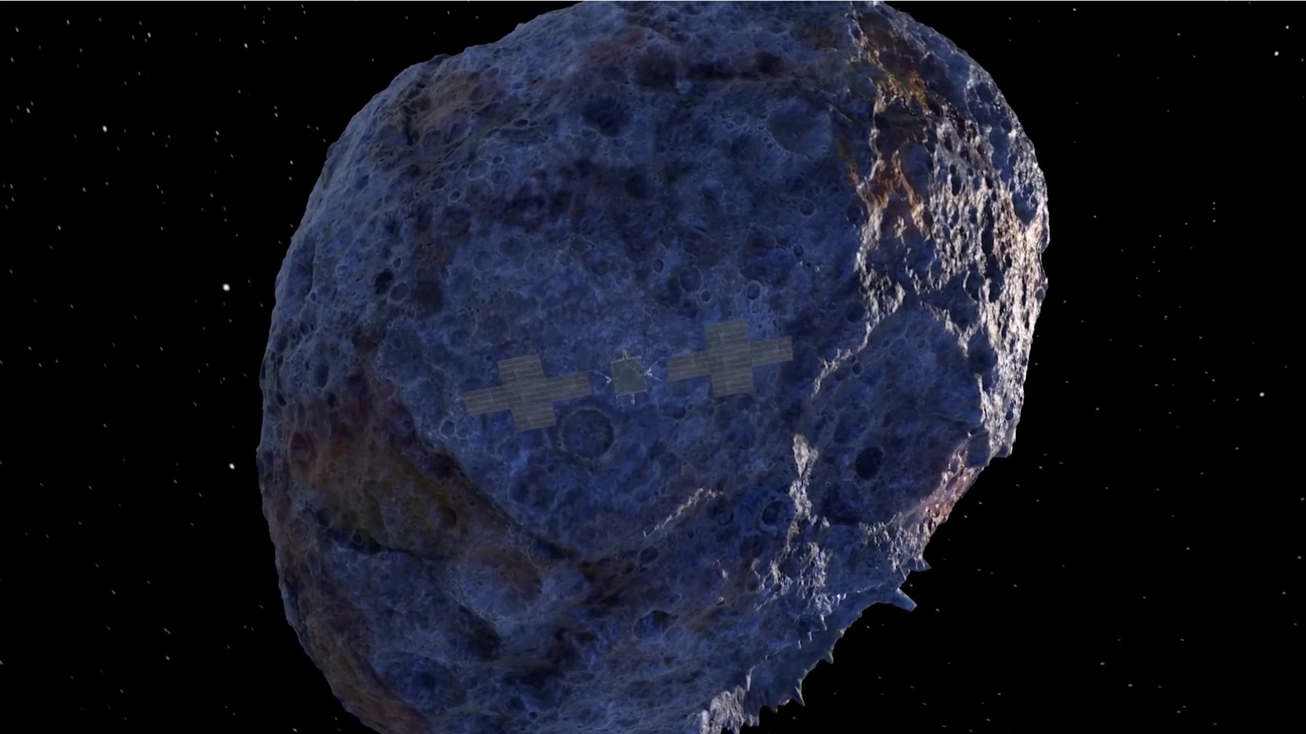 Recreación de Psyche, el mayor asteroide metálico del Sistema Sola Recreación de Psyche, el mayor asteroide metálico del Sistema Sola