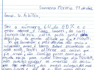 La carta de un niño a un árbitro La carta de un niño a un árbitro