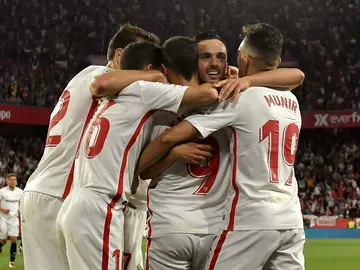 El Sevilla celebra un gol El Sevilla celebra un gol