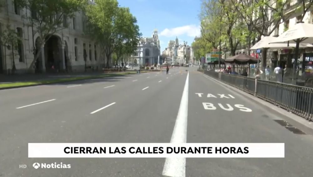 La zona centro de Madrid está cortada al tráfico y a los peatones