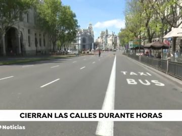 La zona centro de Madrid está cortada al tráfico y a los peatones