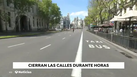 La zona centro de Madrid está cortada al tráfico y a los peatones La zona centro de Madrid está cortada al tráfico y a los peatones