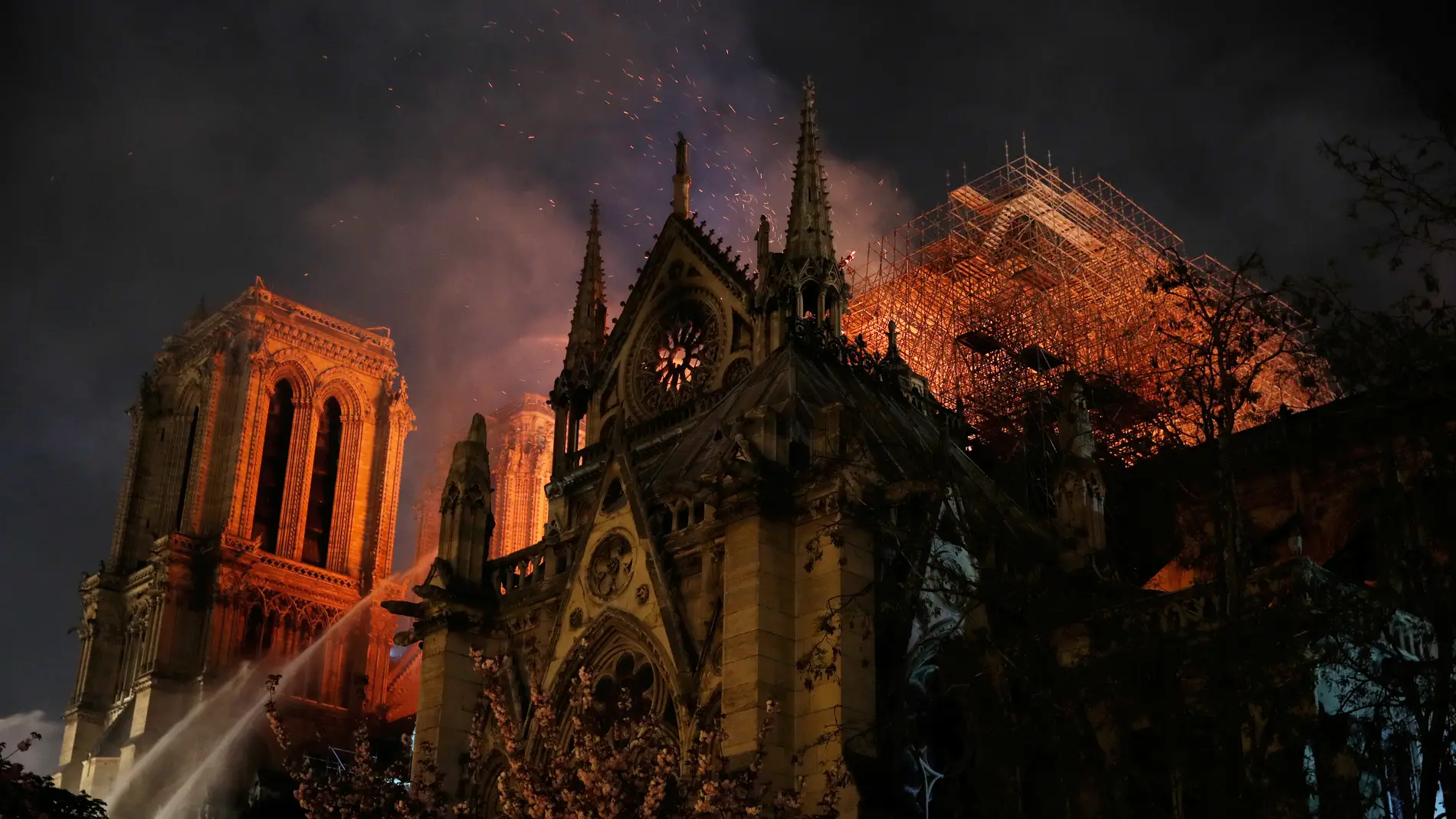 Notre Dame, ardiendo