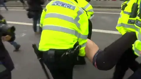 Alrededor de 200 personas son detenidas en una protesta en el centro de Londres Alrededor de 200 personas son detenidas en una protesta en el centro de Londres