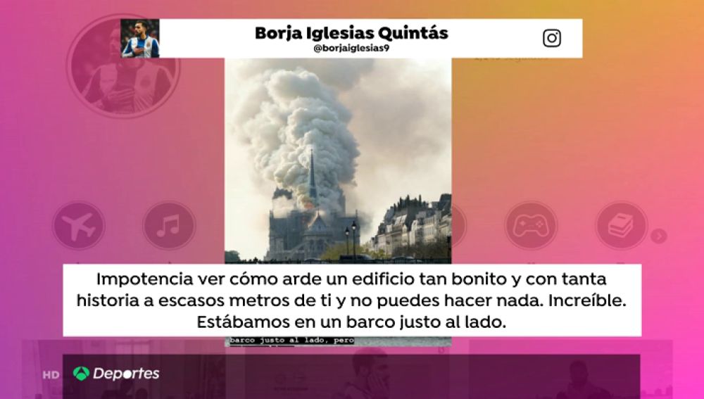 Borja Iglesias fue testigo directo del incendio en Notre Dame: "Impotencia por verla arder y no poder hacer nada"