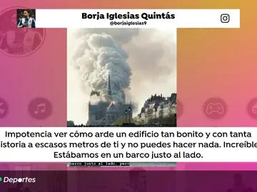 Borja Iglesias fue testigo directo del incendio en Notre Dame: "Impotencia por verla arder y no poder hacer nada" Borja Iglesias fue testigo directo del incendio en Notre Dame: "Impotencia por verla arder y no poder hacer nada"