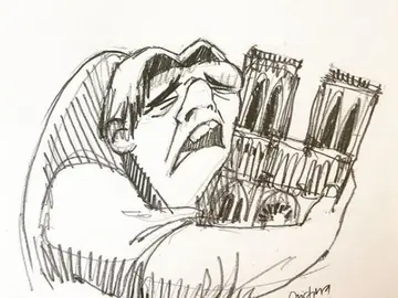 Quasimodo abrazando la catedral de Notre-Dame Quasimodo abrazando la catedral de Notre-Dame