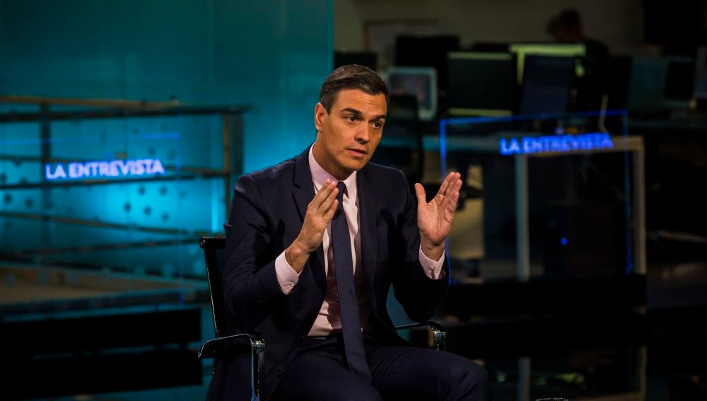 Pedro Sánchez, en la entrevista en Antena 3 Noticias