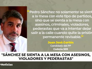 Juan José Cortés: "Sánchez se sienta con asesinos, criminales, violadores y pederastas"
