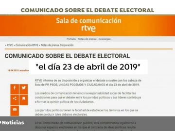 RTVE cede a las presiones de Sánchez y convoca el debate a cuatro el mismo día que Atresmedia