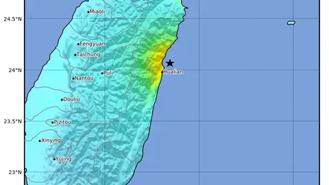 Mapa de la intensidad cedido por el Servicio Geológico de los Estados Unidos Mapa de la intensidad cedido por el Servicio Geológico de los Estados Unidos