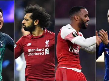 Son, Salah, Lacazette y Hazard Son, Salah, Lacazette y Hazard