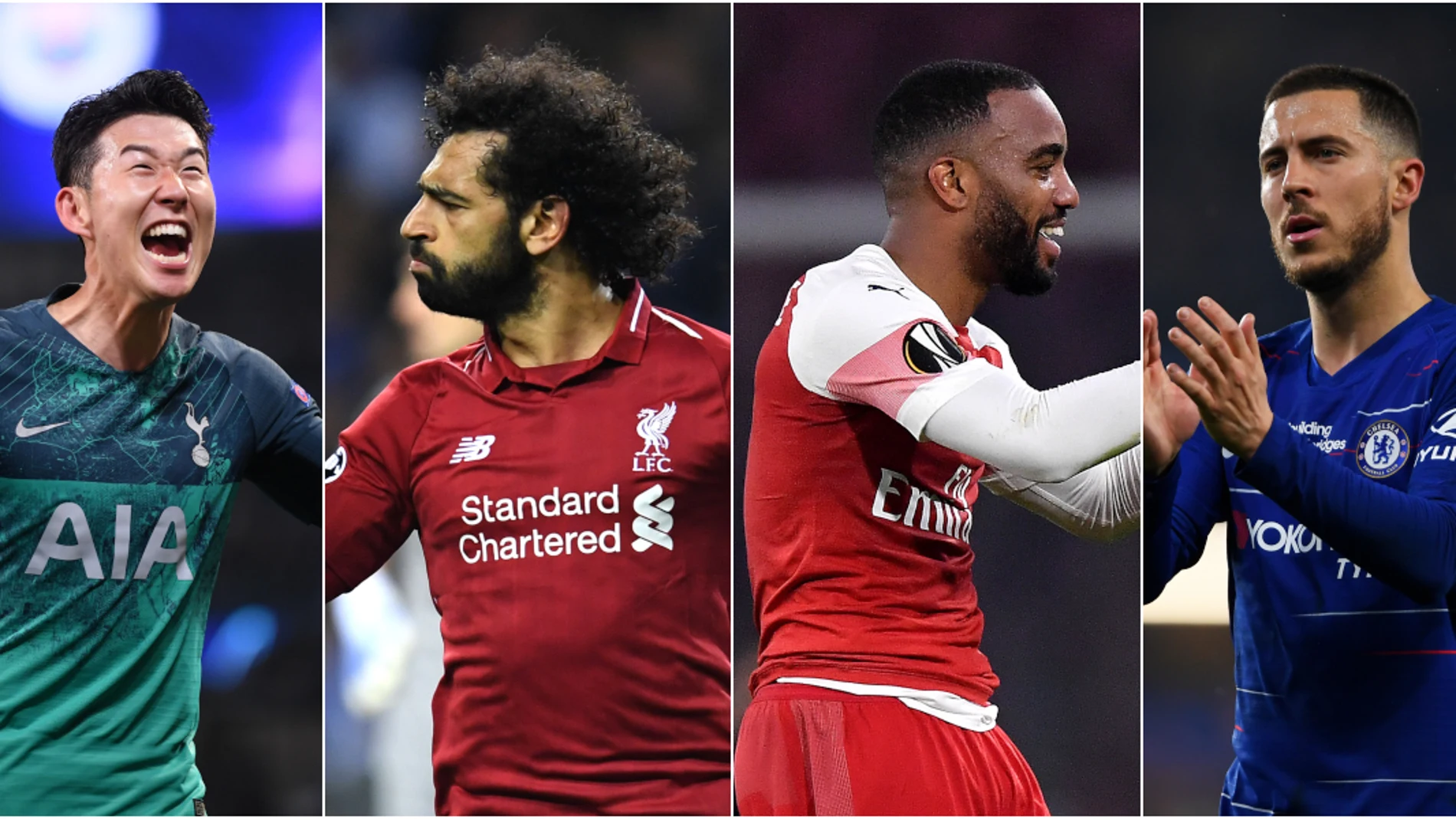 Son, Salah, Lacazette y Hazard Son, Salah, Lacazette y Hazard