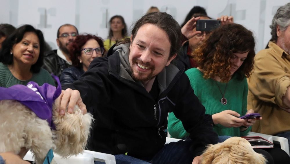 Pablo Iglesias en un acto de campaña electoral