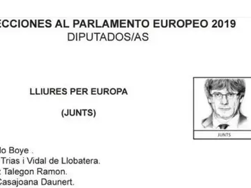 Imagen de la papeleta de JxCat Imagen de la papeleta de JxCat