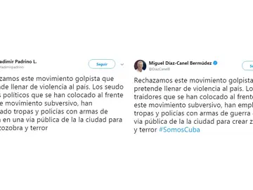 Los tuits de Padrino y Díaz-Canel Los tuits de Padrino y Díaz-Canel