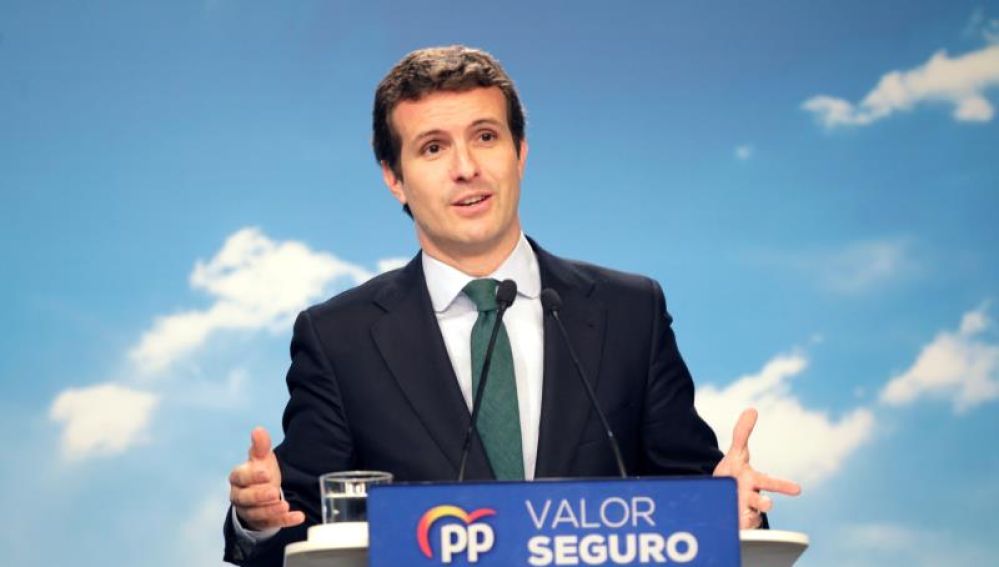 El presidente del PP, Pablo Casado
