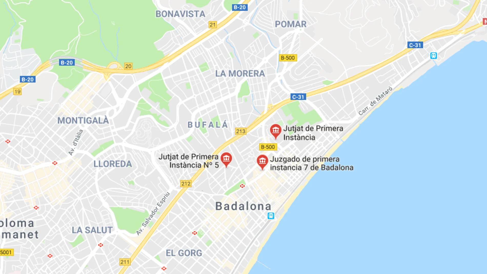 Imagen de Google Maps de Badalona Imagen de Google Maps de Badalona