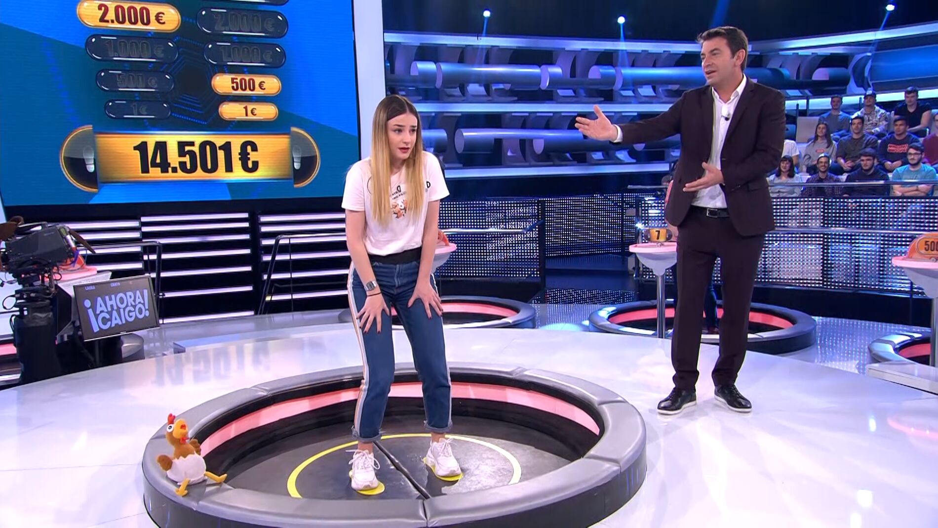 El gracioso momento de Laura, en &lsquo;&iexcl;Ahora caigo!&rsquo;, antes de caer por la trampilla