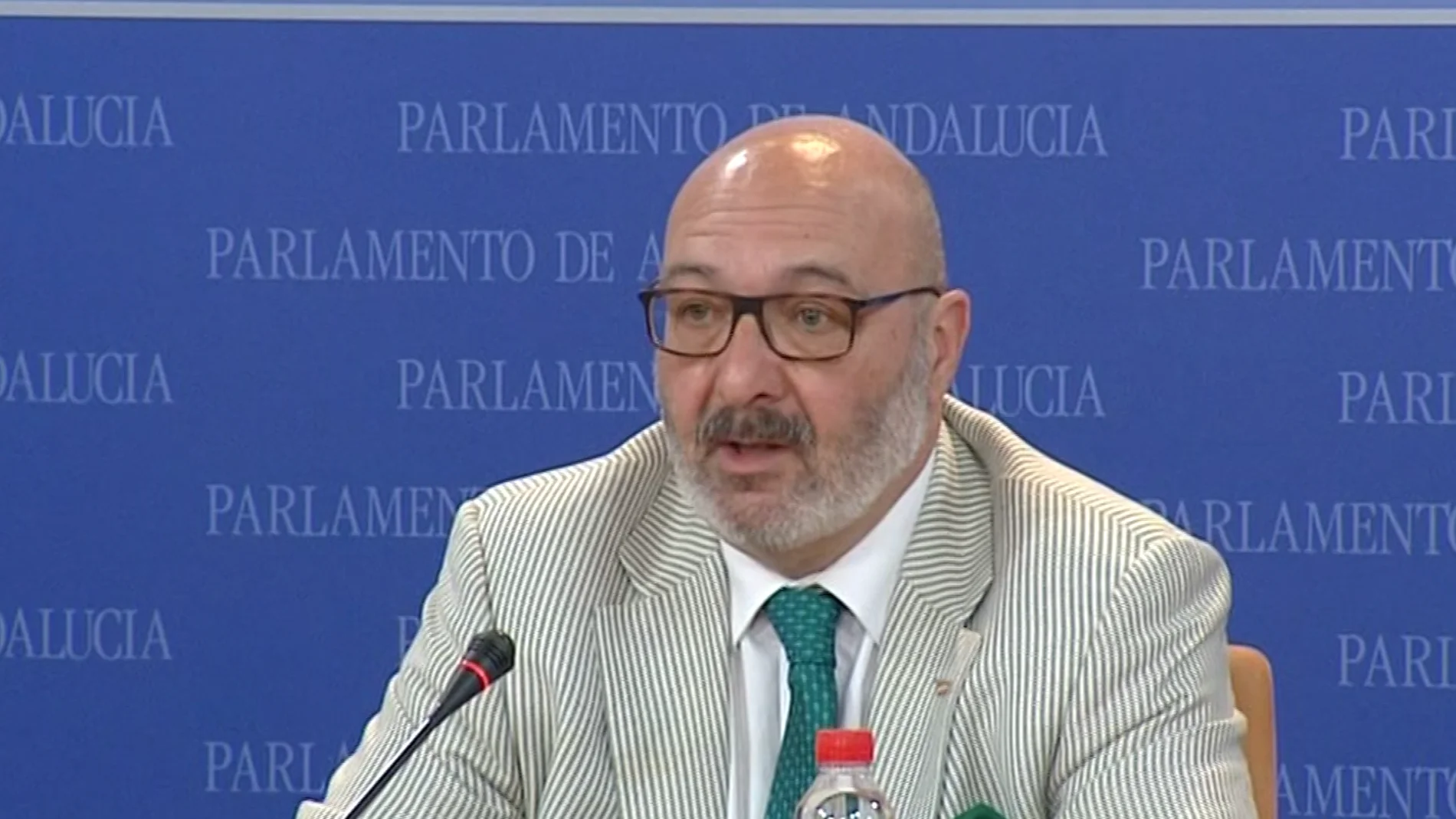 Alejandro Hernández, portavoz de Vox en Andalucía, durante una rueda de prensa. Alejandro Hernández, portavoz de Vox en Andalucía, durante una rueda de prensa.