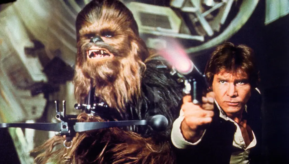 Harrison Ford y Peter Mayhew en 'Star Wars'
