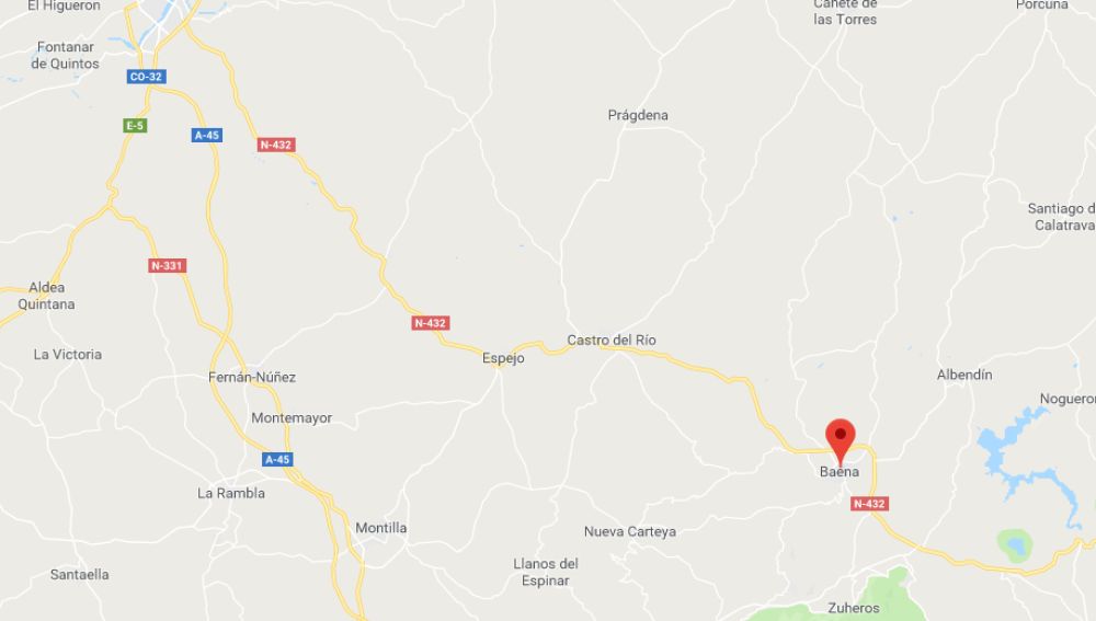 Imagen de Google Maps de Baena, Córdoba