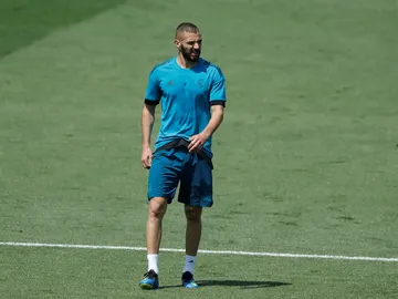 Karim Benzema entrenando en Valdebebas Karim Benzema entrenando en Valdebebas