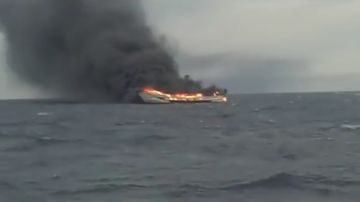 El incendio declarado en el barco