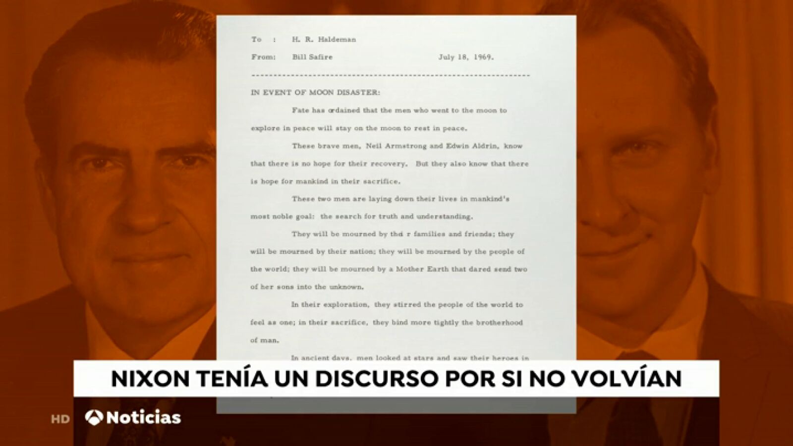 El discurso que tenía preparado Nixon por si los astronautas que fueron a la Luna no volvían: 