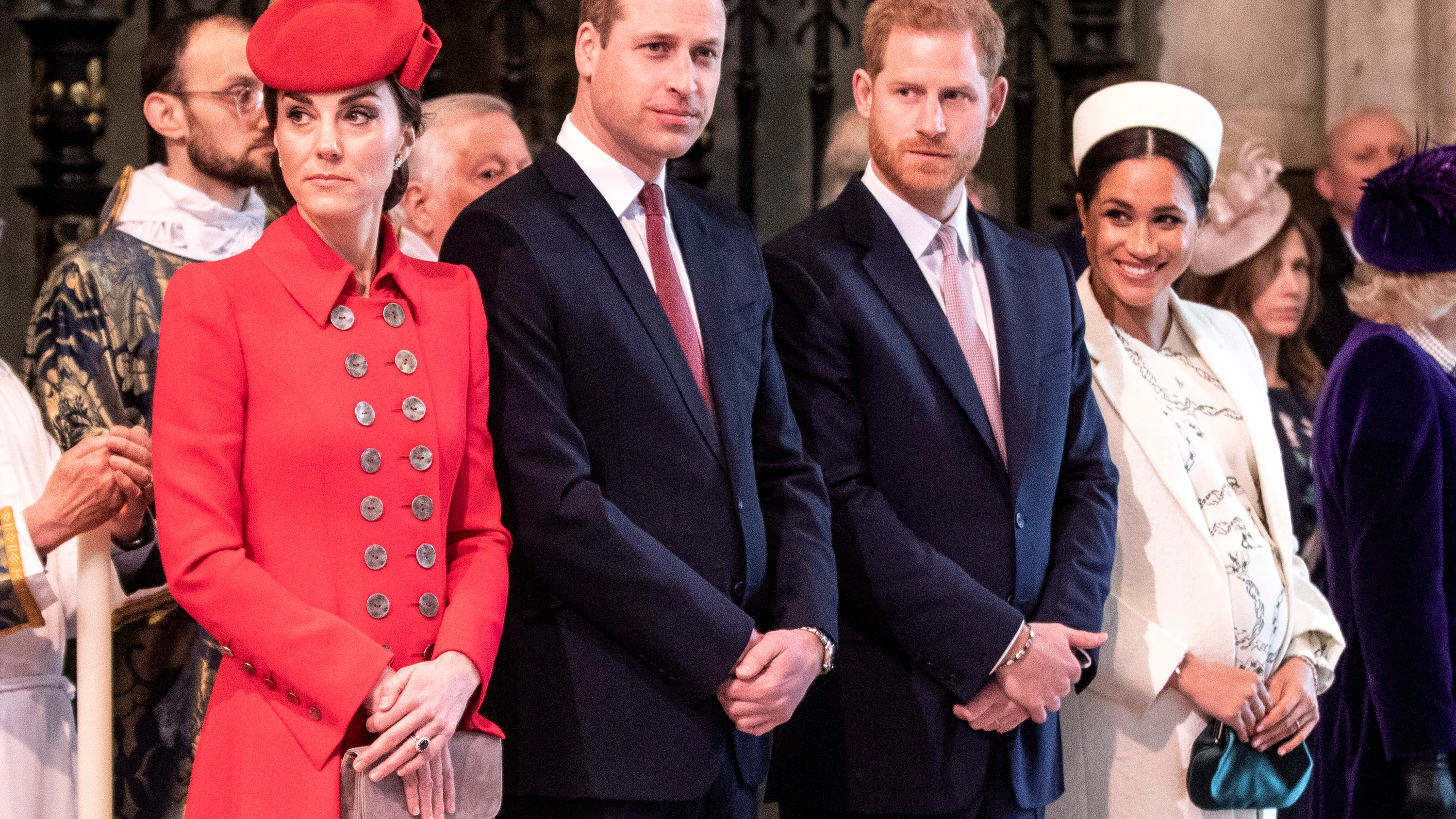 Los príncipes Guillermo y Harry con Kate Middlenton y Meghan Markle Los príncipes Guillermo y Harry con Kate Middlenton y Meghan Markle