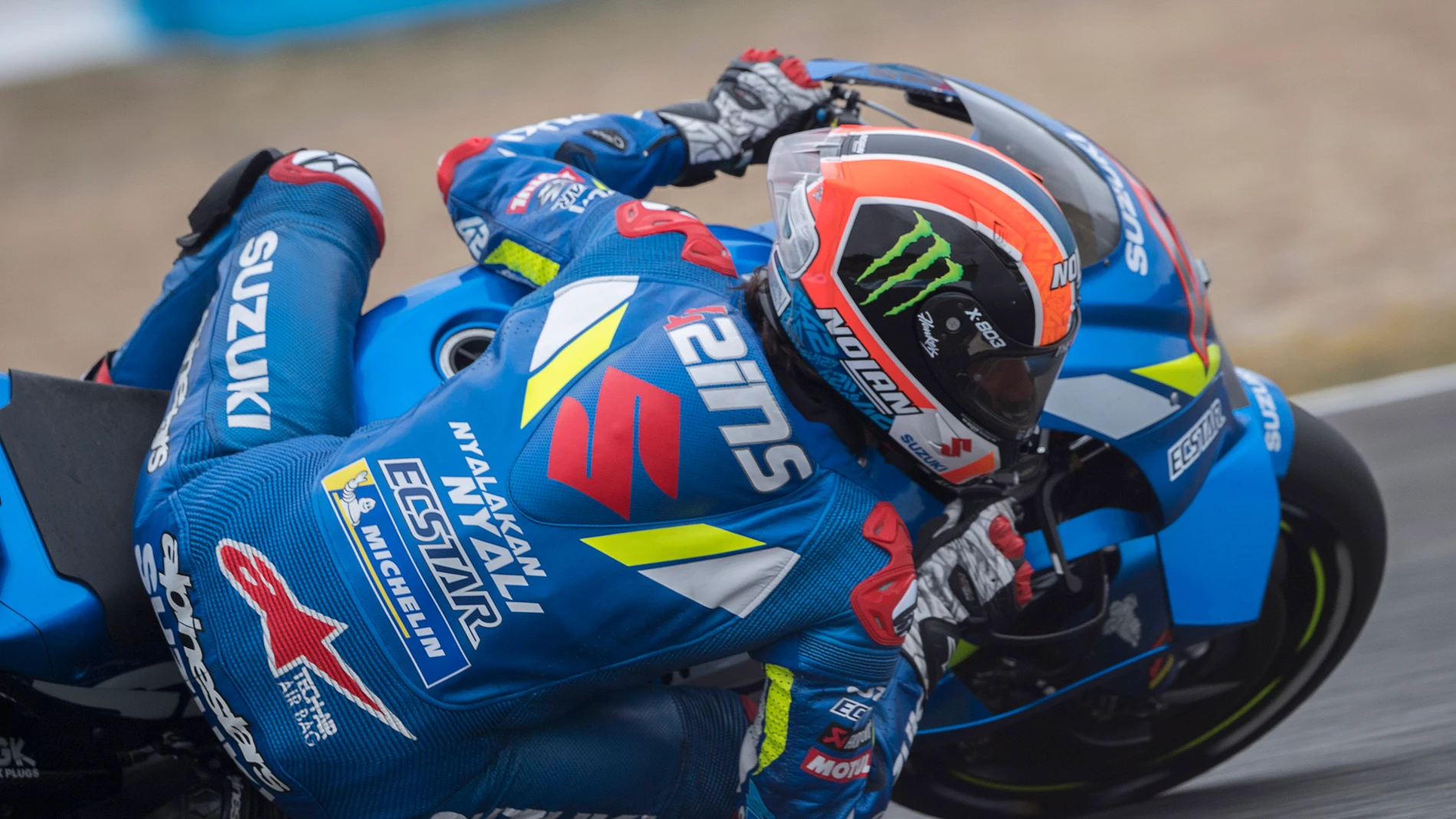 Álex Rins, en una curva del circuito de Jerez Álex Rins, en una curva del circuito de Jerez
