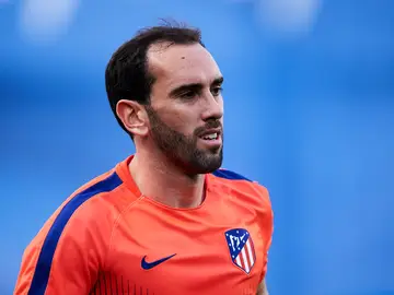 Godín en un entrenamiento con el Atlético de Madrid Godín en un entrenamiento con el Atlético de Madrid