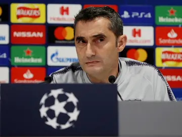 Ernesto Valverde, durante la rueda de prensa Ernesto Valverde, durante la rueda de prensa
