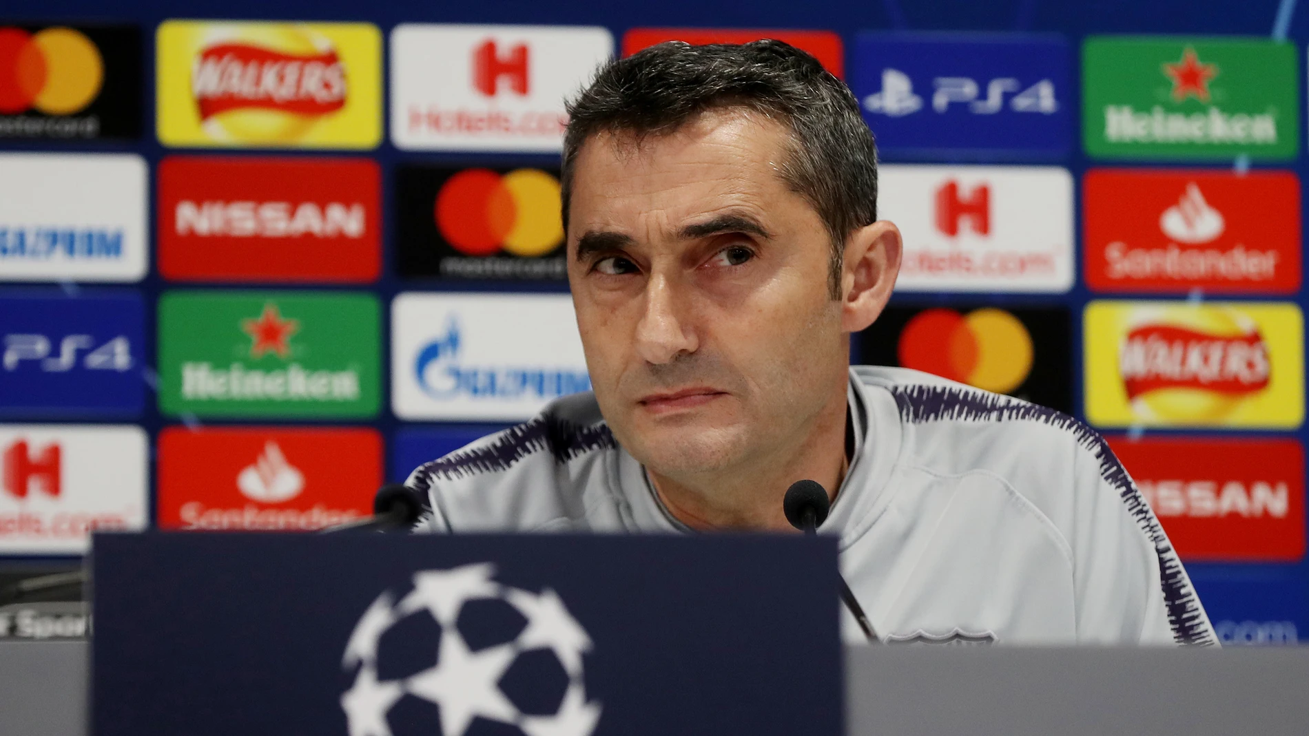 Ernesto Valverde, durante la rueda de prensa Ernesto Valverde, durante la rueda de prensa