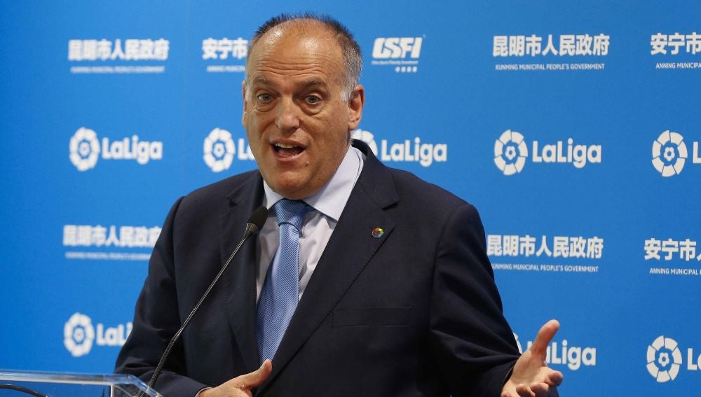 Javier Tebas en un evento de LaLiga