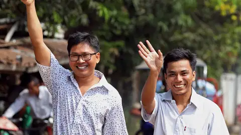 Los reporteros de Reuters Wa Lone y Kyaw Soe Oo Los reporteros de Reuters Wa Lone y Kyaw Soe Oo