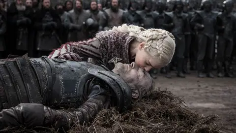 Daenerys Targaryen junto al cuerpo de Jorah en el 8x04 de 'Juego de Tronos' Daenerys Targaryen junto al cuerpo de Jorah en el 8x04 de 'Juego de Tronos'