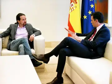 Pablo Iglesias y Pedro Sánchez en Moncloa Pablo Iglesias y Pedro Sánchez en Moncloa